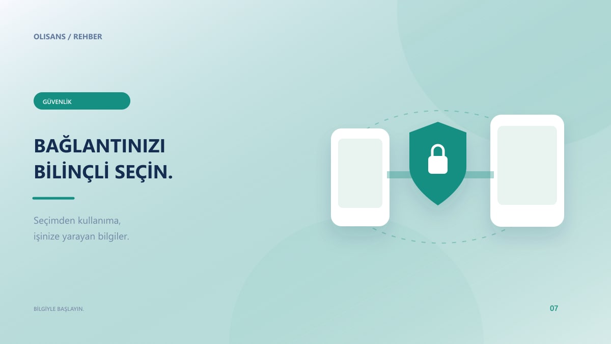 İki cihaz arasındaki şifreli bağlantı tünelini temsil eden özgün görsel