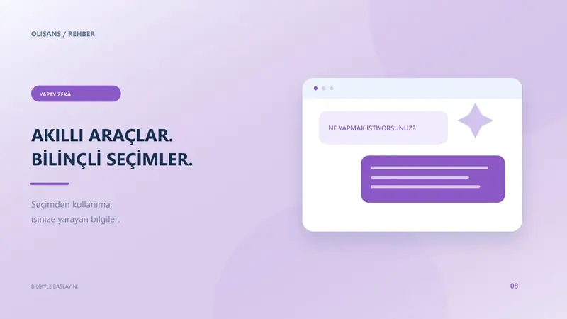 Yapay zekâ çalışma ekranı ve veri kontrol kartlarını gösteren editoryal kompozisyon