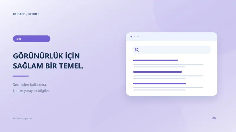 Arama sonucu önizlemesi, site bağlantıları ve denetim kontrol listesi
